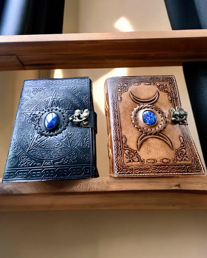 Premium Journal, Antique Pattern, Leather Notebook "Magical Chronicle" 200 pages, 2 variants to choose from, personalization option with engraving