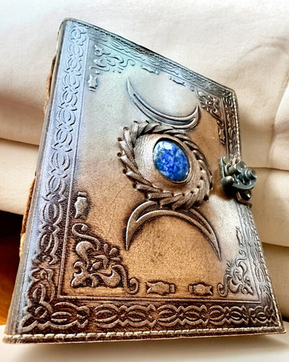 Premium Journal, Antique Pattern, Leather Notebook "Magical Chronicle" 200 pages, 2 variants to choose from, personalization option with engraving