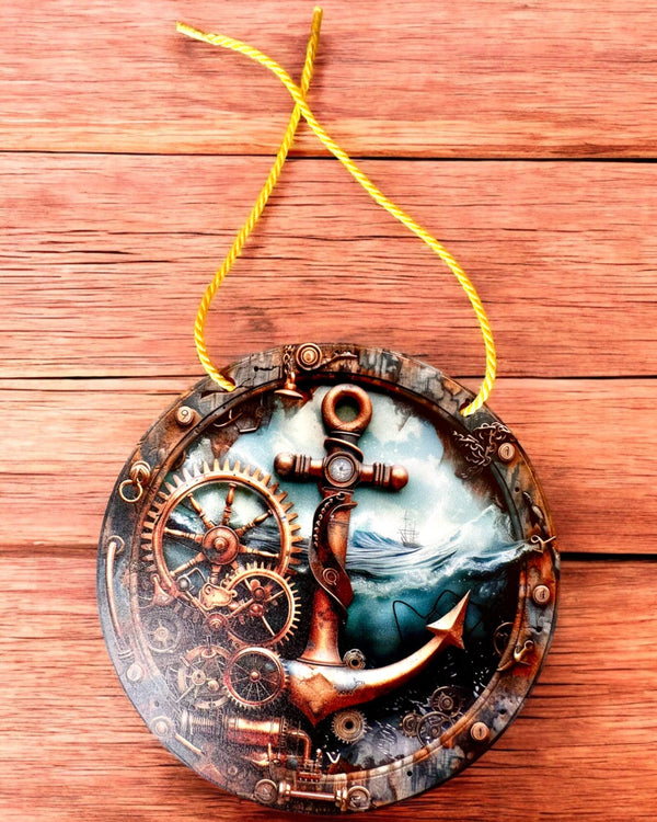 Decorative Steampunk Pendant "Nautical Gear", pendant, can be personalized with engraving