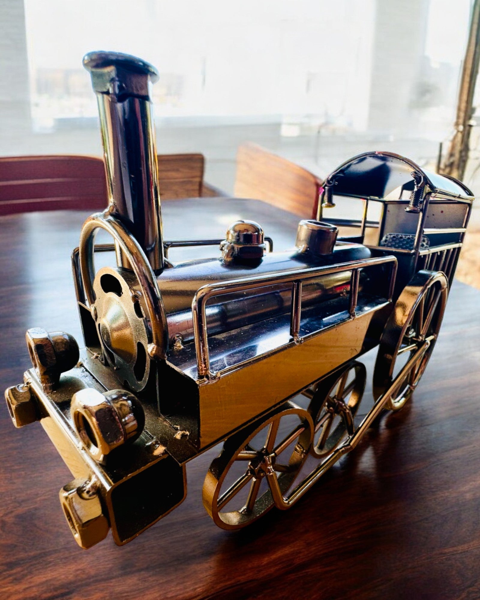 Iron locomotive "Retro Express" – decoration, model, handmade with engraving option