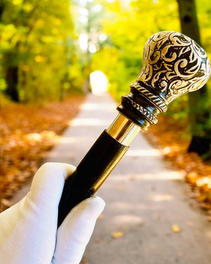 "Majesty's Cane" Walking Stick Wooden Handcrafted, engraving option, 2 variants to choose from