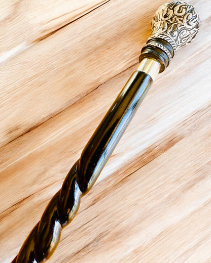 "Majesty's Cane" Walking Stick Wooden Handcrafted, engraving option, 2 variants to choose from