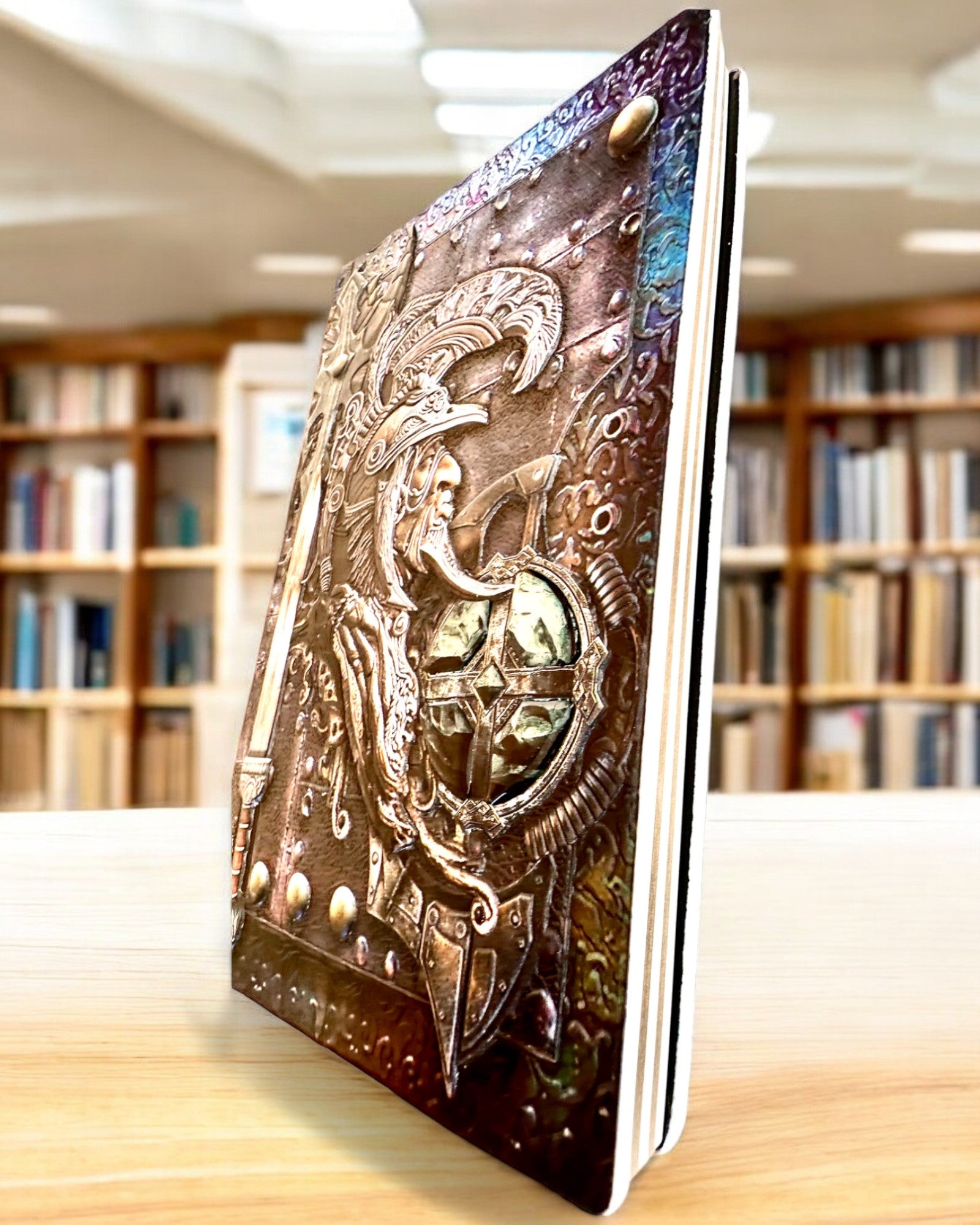 "Warrior's Chronicle - Knight Themed Notebook", notes with the option of personalizing with engraving for a gift