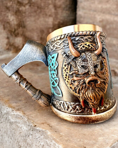 Viking Mug Ragnar's Horn - with Engraving Option for a Gift, 250 ml