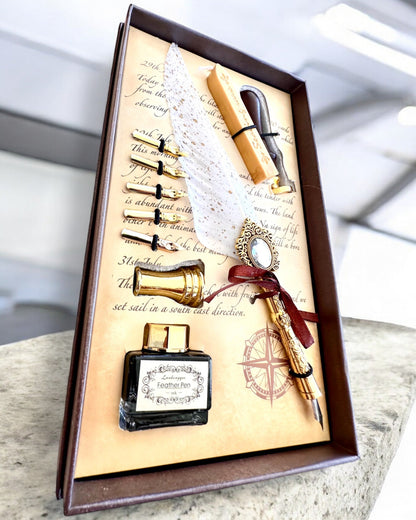 Calligraphy Set "Elegance in Practice" with Engraving Option, for a gift. 2 color variants to choose from.