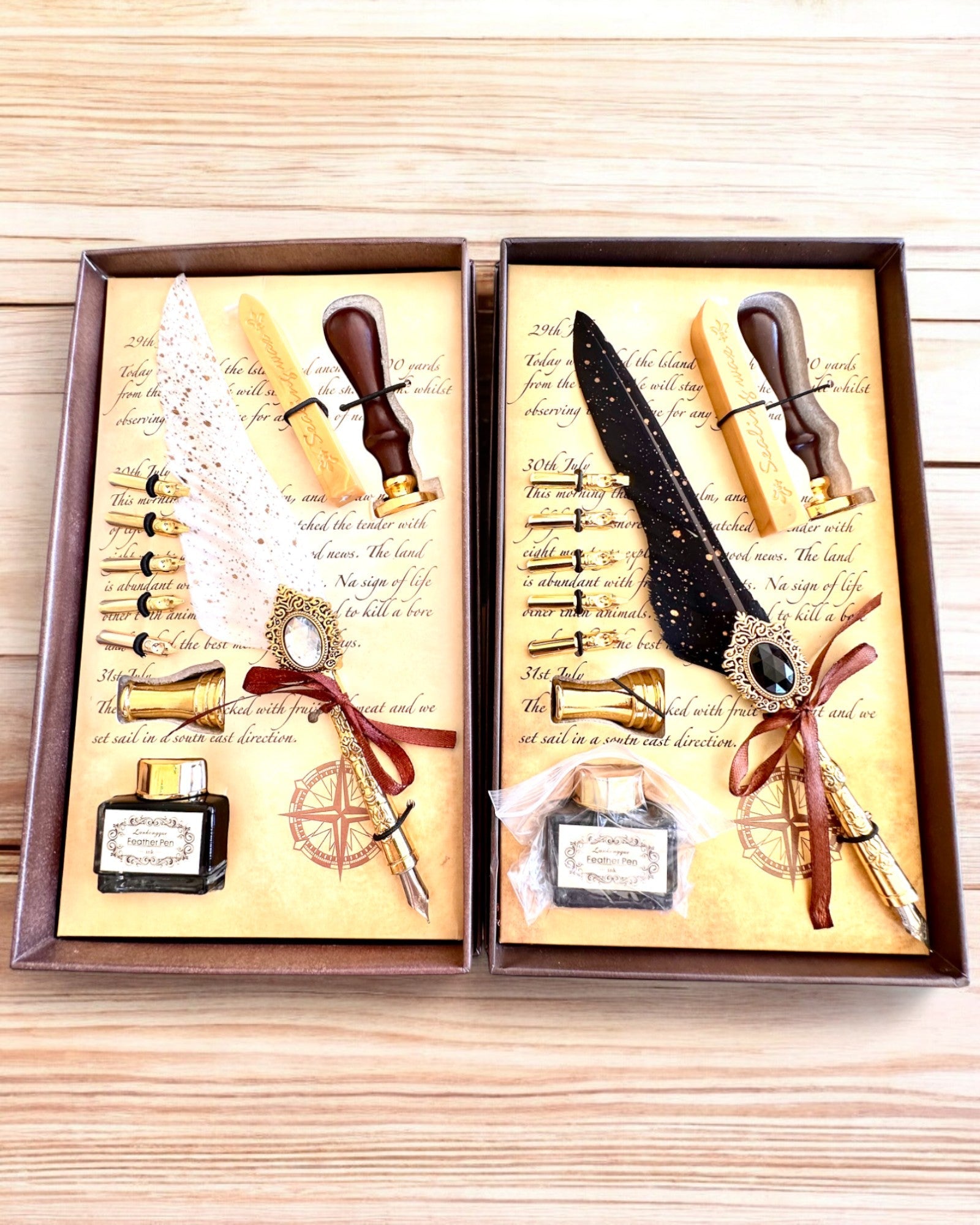 Calligraphy Set "Elegance in Practice" with Engraving Option, for a gift. 2 color variants to choose from.