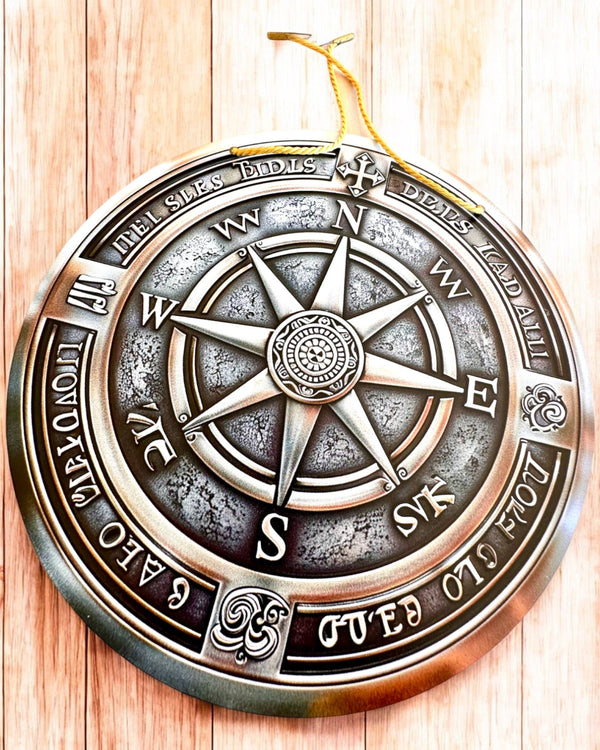 Decorative Hanger, Pendant, Wall Pendant with the "Sailor's Compass" Motif with the Possibility of Engraving