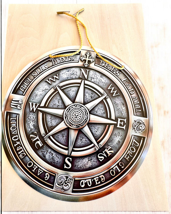 Decorative Hanger, Pendant, Wall Pendant with the "Sailor's Compass" Motif with the Possibility of Engraving