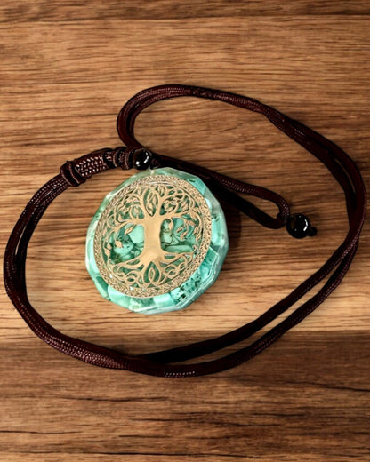 Amulet "Tree of Life" with turquoise – Your personal strength, necklace for a gift, personalization with engraving