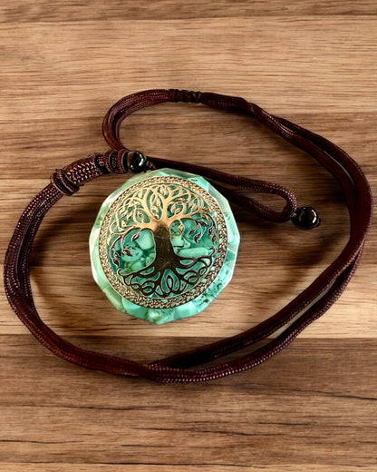 Amulet "Tree of Life" with turquoise – Your personal strength, necklace for a gift, personalization with engraving