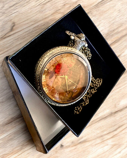 Pocket Watch "Vintage Charm" personalization with engraving for a gift