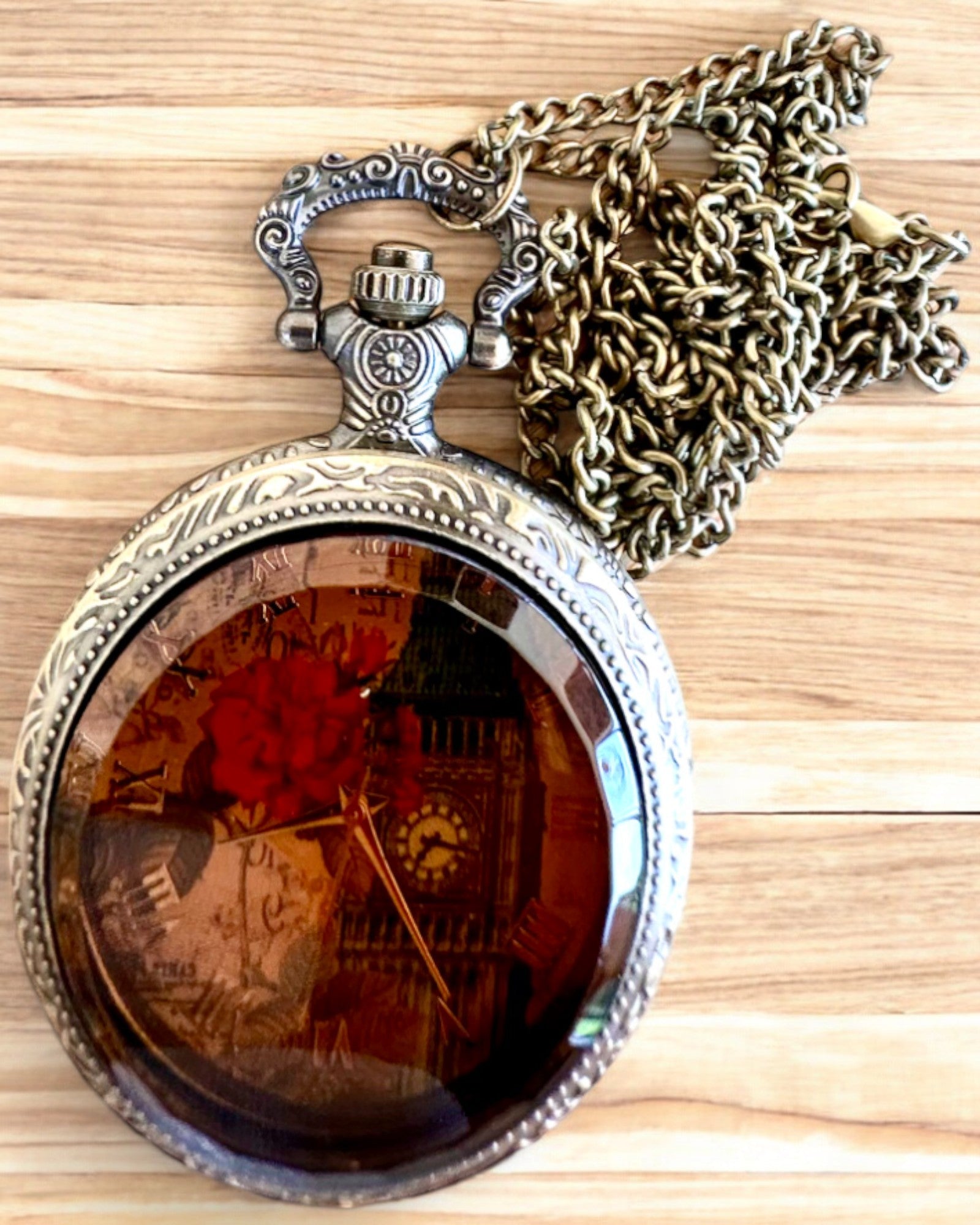 Pocket Watch "Vintage Charm" personalization with engraving for a gift