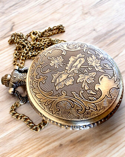 Pocket Watch "Vintage Charm" personalization with engraving for a gift