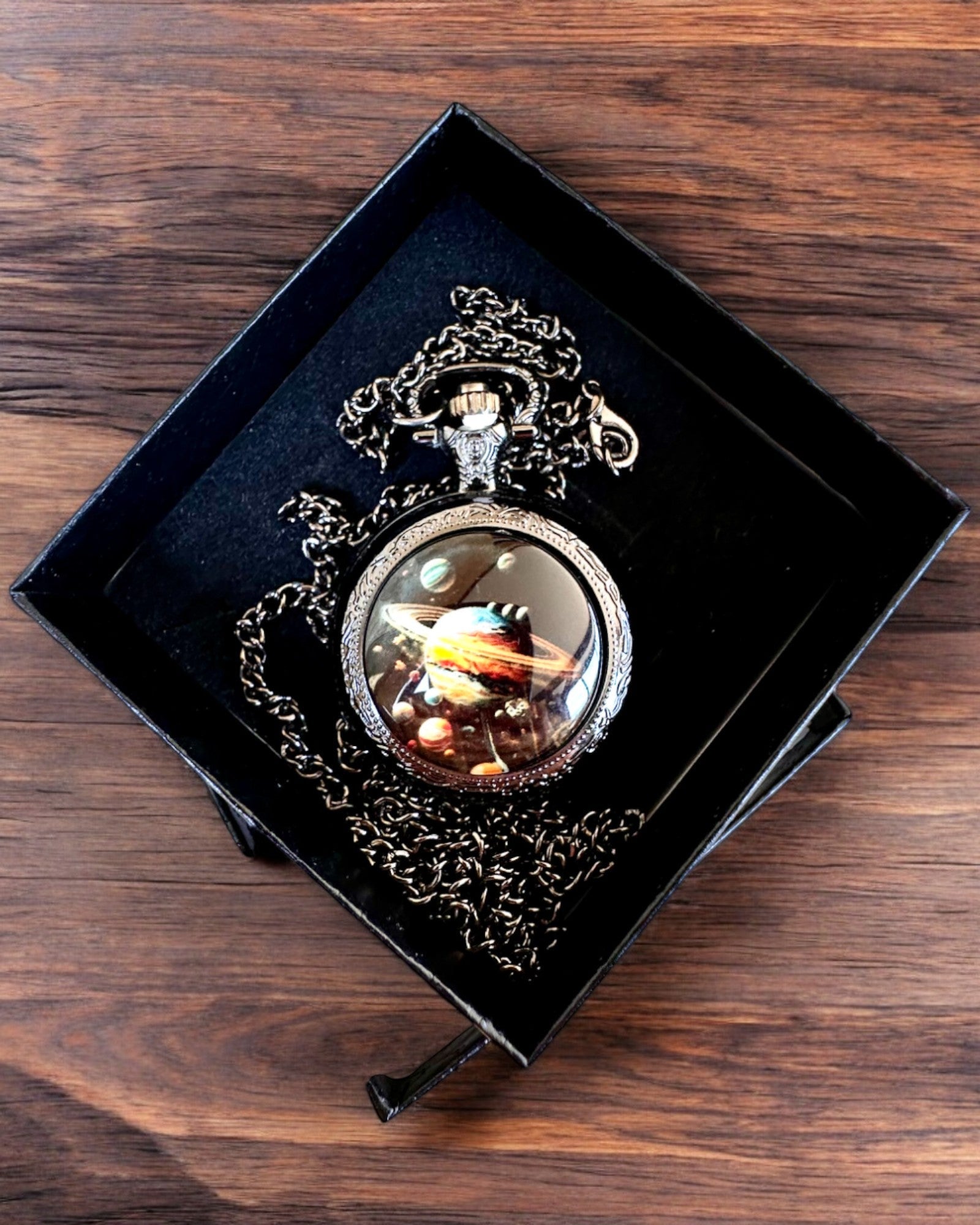 "Galactic Secret" Cosmic Pocket Watch, personalization with engraving for a gift