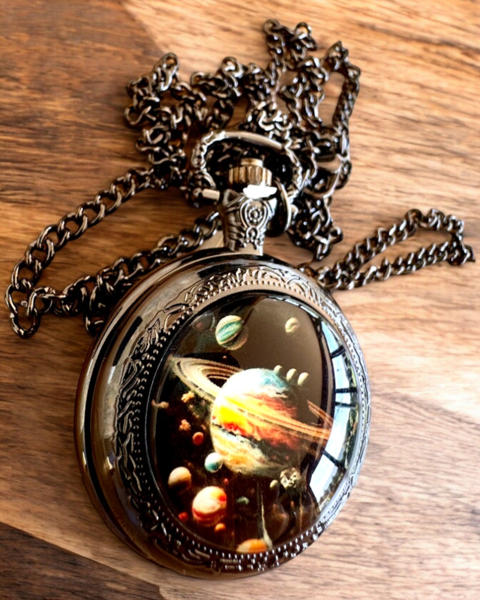 "Galactic Secret" Cosmic Pocket Watch, personalization with engraving for a gift