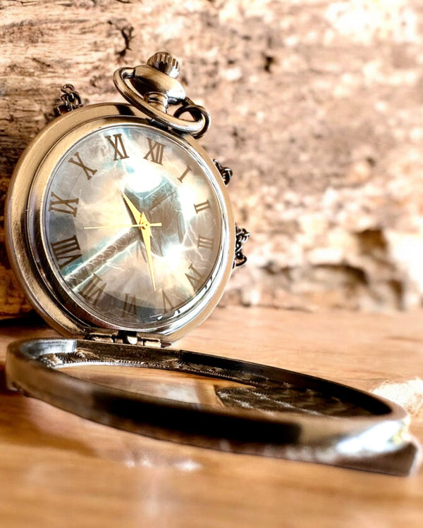 Hammer of Time - Pocket Watch, can be personalized with engraving as a gift