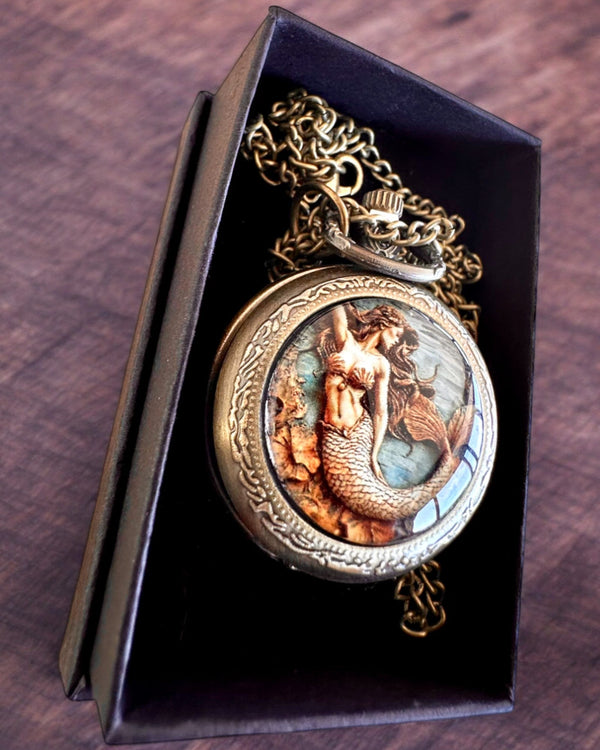 Pocket Watch "Siren of Secrets", can be personalized with engraving as a gift