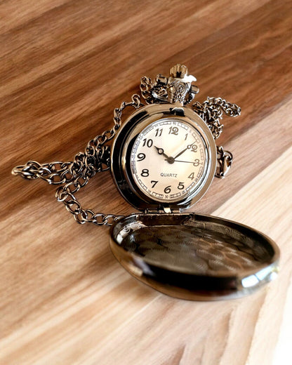 Pocket watch "Tiger Elegance" made of stainless steel with engraving option for a gift