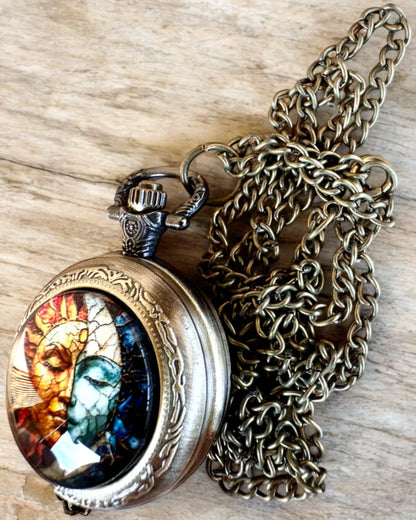 Elegant pocket watch "Sunny Lumination" with engraving option for a gift