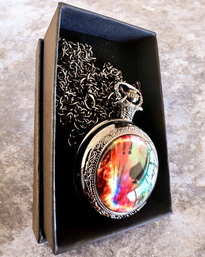 Pocket watch "Magical Deck" - Stylish stainless steel accessory, personalization with engraving for a gift