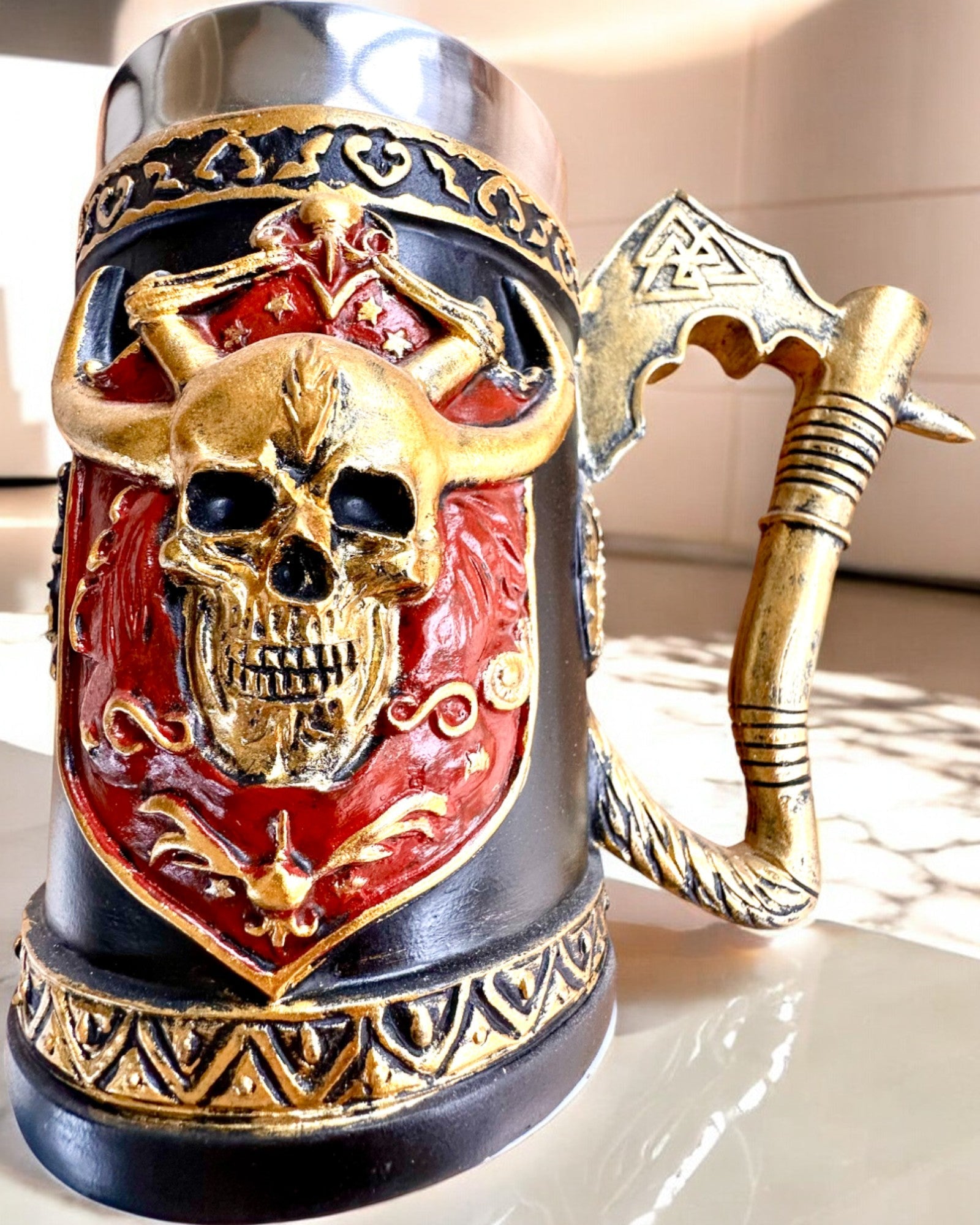 Warrior's Carnival Mug - 600 ml, 16 cm in height, personalization option with engraving for a gift