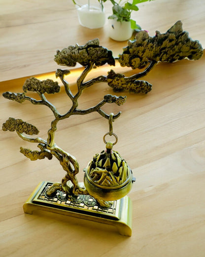 Elegantni Metalni Držač Za Tamjan Bonsai - mogućnost personalizacije gravurom za poklon