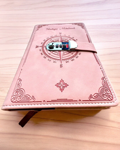 Secret A5 Vintage Notebook with Code Lock - Choose Your Style, personalization with engraving for a gift