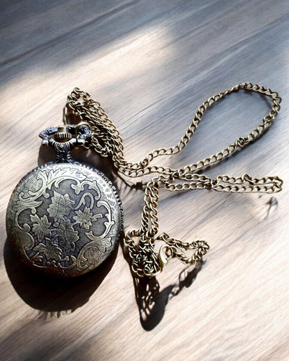 Pocket watch "Locomotive of Time" with engraving, for a gift, train motif