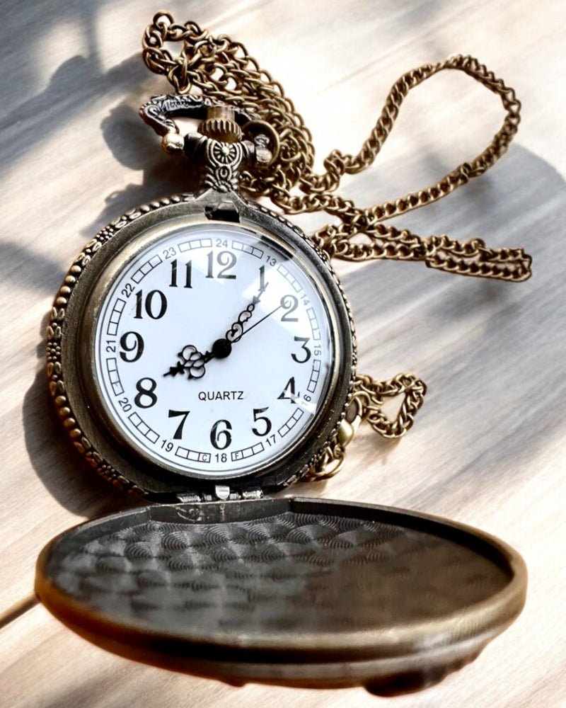 Pocket watch "Locomotive of Time" with engraving, as a gift, train motif