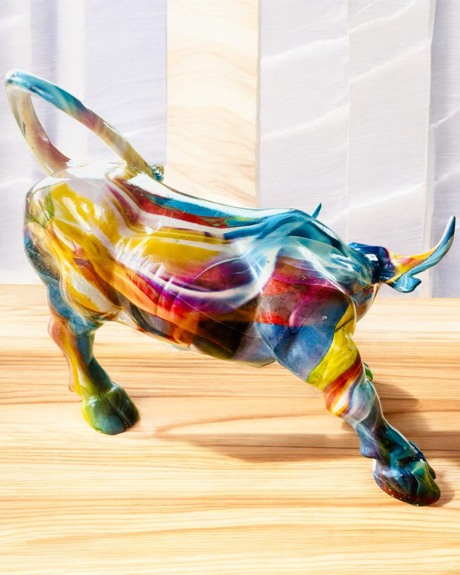 "BullArt" Decorative Bull Sculpture – Unique Art with Engraving Option - 4 color variants, for a personalized gift