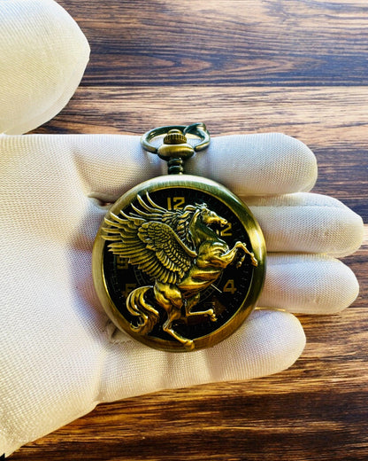 Pocket Watch "Equus Tempus" - Color: Copper, with Horse Motif, personalization option with engraving