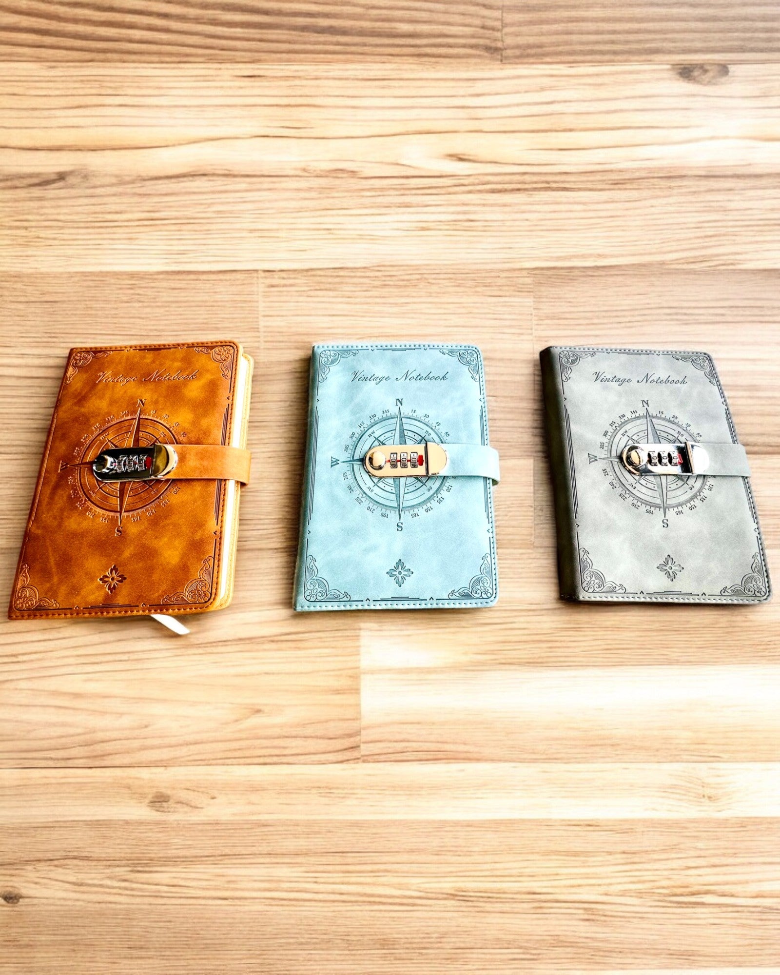 Secret A5 Vintage Notebook with Code Lock - Choose Your Style, personalization with engraving for a gift