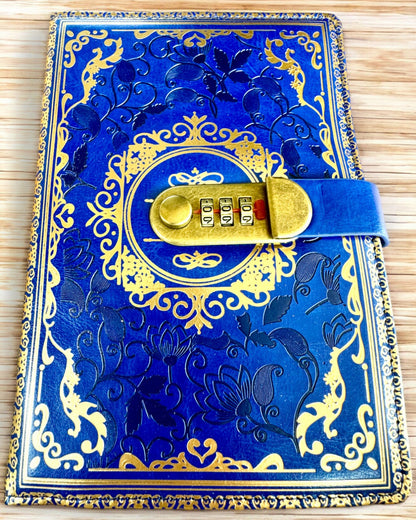 Exclusive Leather Notebook "Secret Notebook" A5 with Combination Lock - personalization with engraving