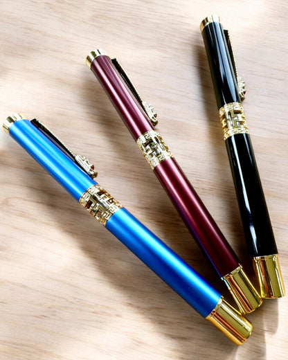 Elegant Dragon Pen, 3 color variants, personalization option with engraving for a gift