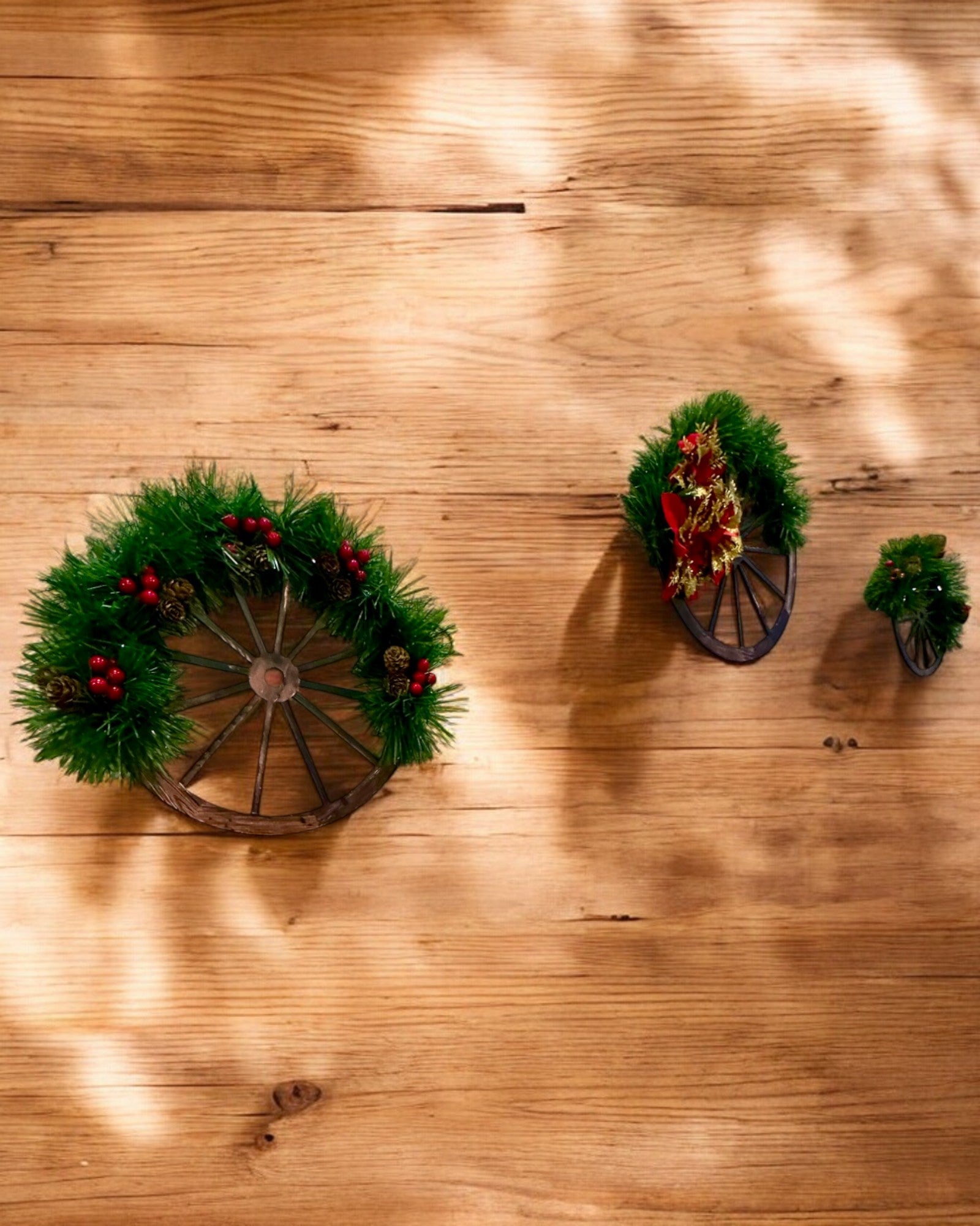 Set of 3 Decorative Christmas Wheels "Joyful Star" - personalization option with engraving for a gift