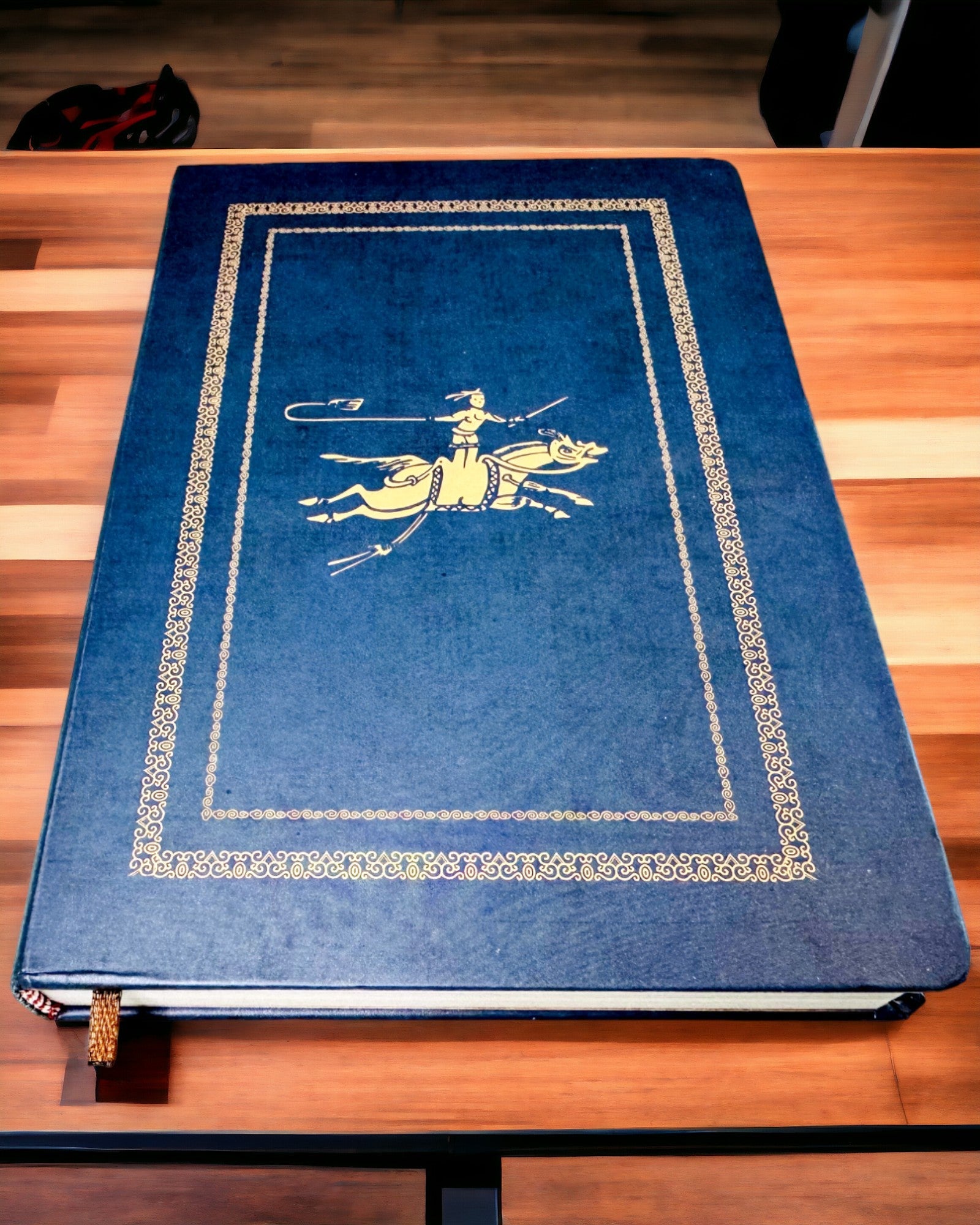 Classic Hardbound Notebook with a Knitter Theme - Navy Blue. Engraving option available.