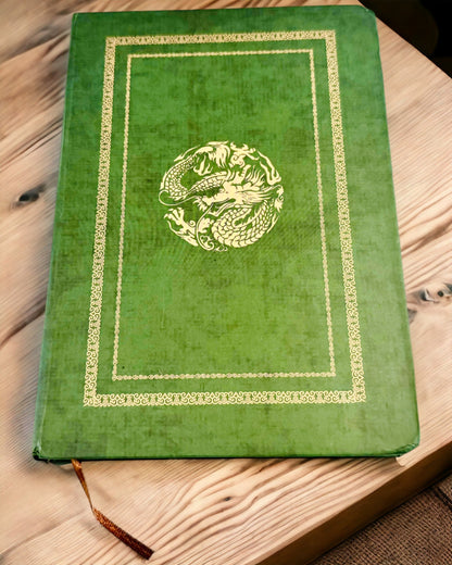 Green Decorative Notebook with Dragon Theme - Fantasy Inspirations, with engraving