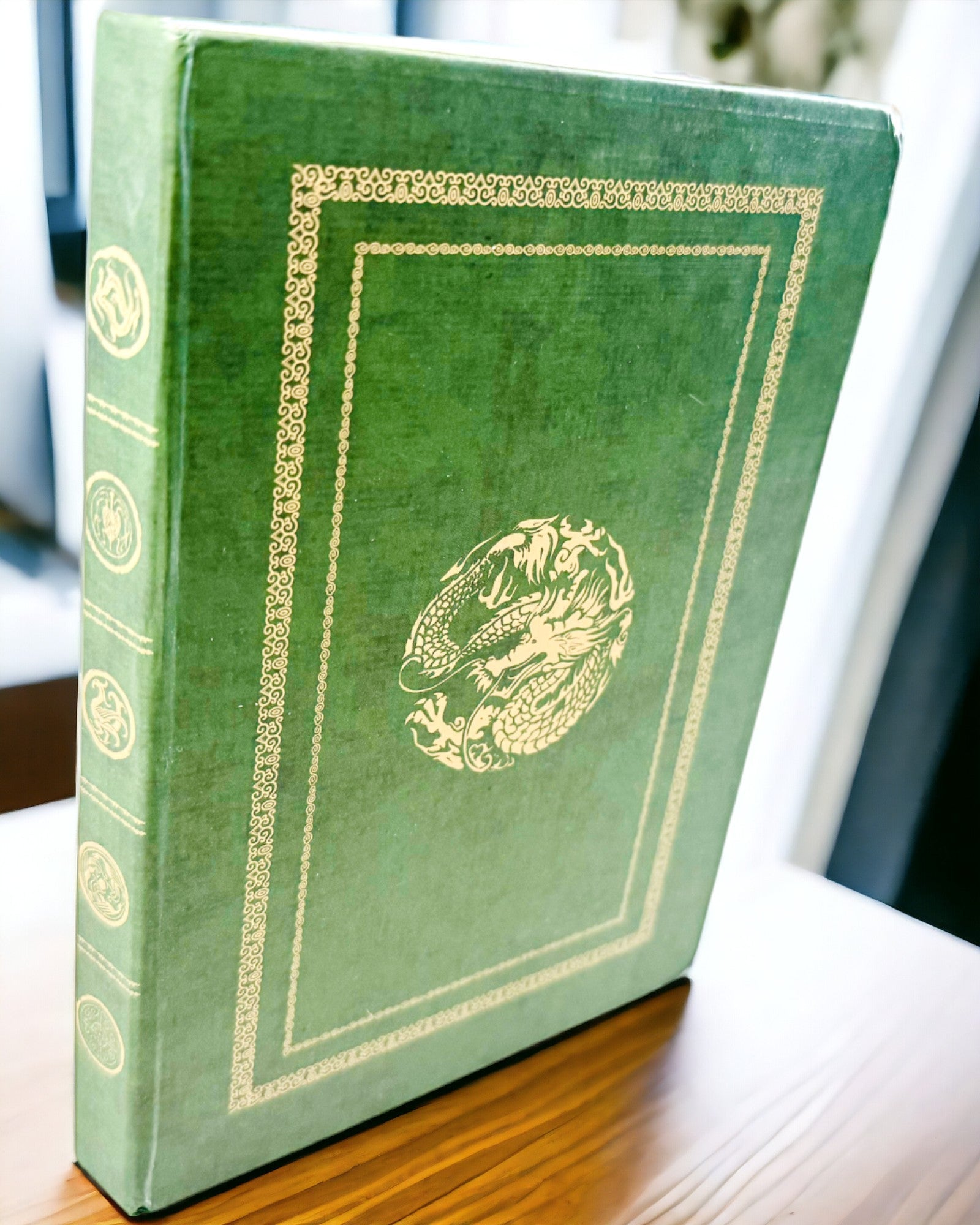 Green Decorative Notebook with Dragon Theme - Fantasy Inspirations, with engraving