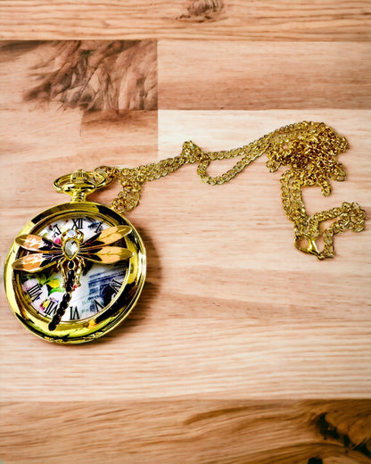 Classic Vintage Pocket Watch with Transparent Cover