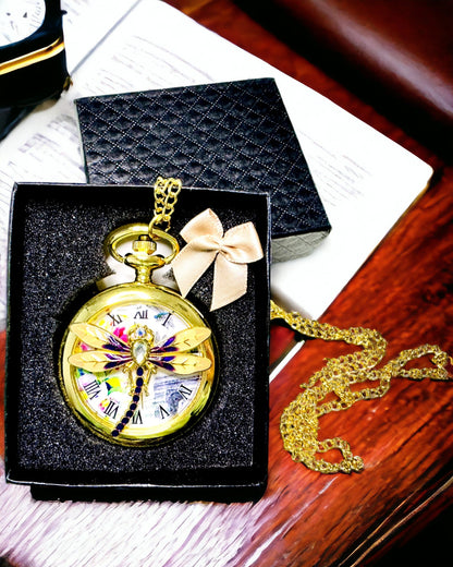 Classic Vintage Pocket Watch with Transparent Cover