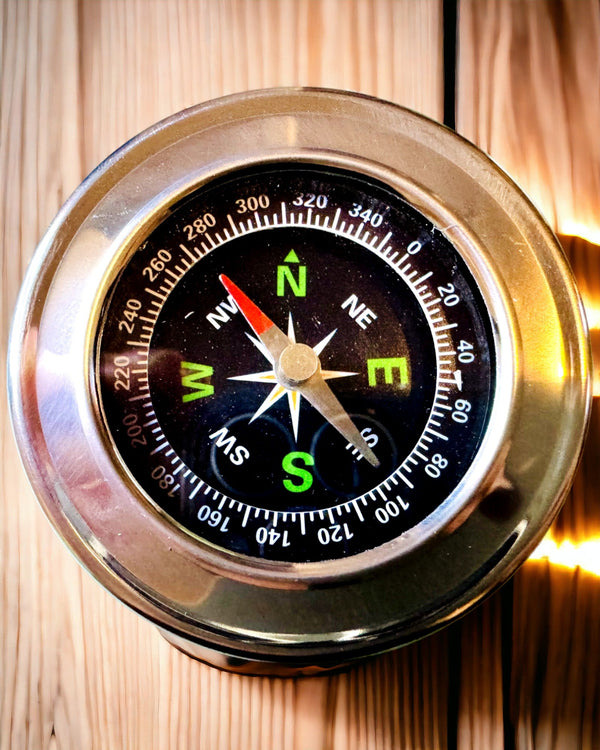 Stainless Steel Camping Compass - Waterproof and Customizable