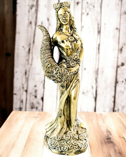 "Goddess of Abundance Statue" - Decorative Resin Fortune Statue for Home and Office - personalization option with engraving