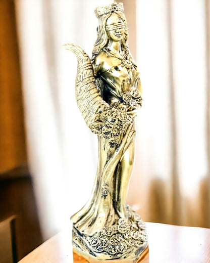 "Goddess of Abundance Statue" - Decorative Resin Fortune Statue for Home and Office - personalization option with engraving