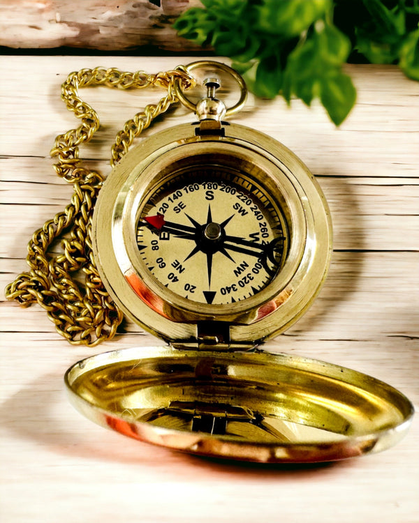 Gold Color Compass "Adventure" - Elegant Discovery Navigator