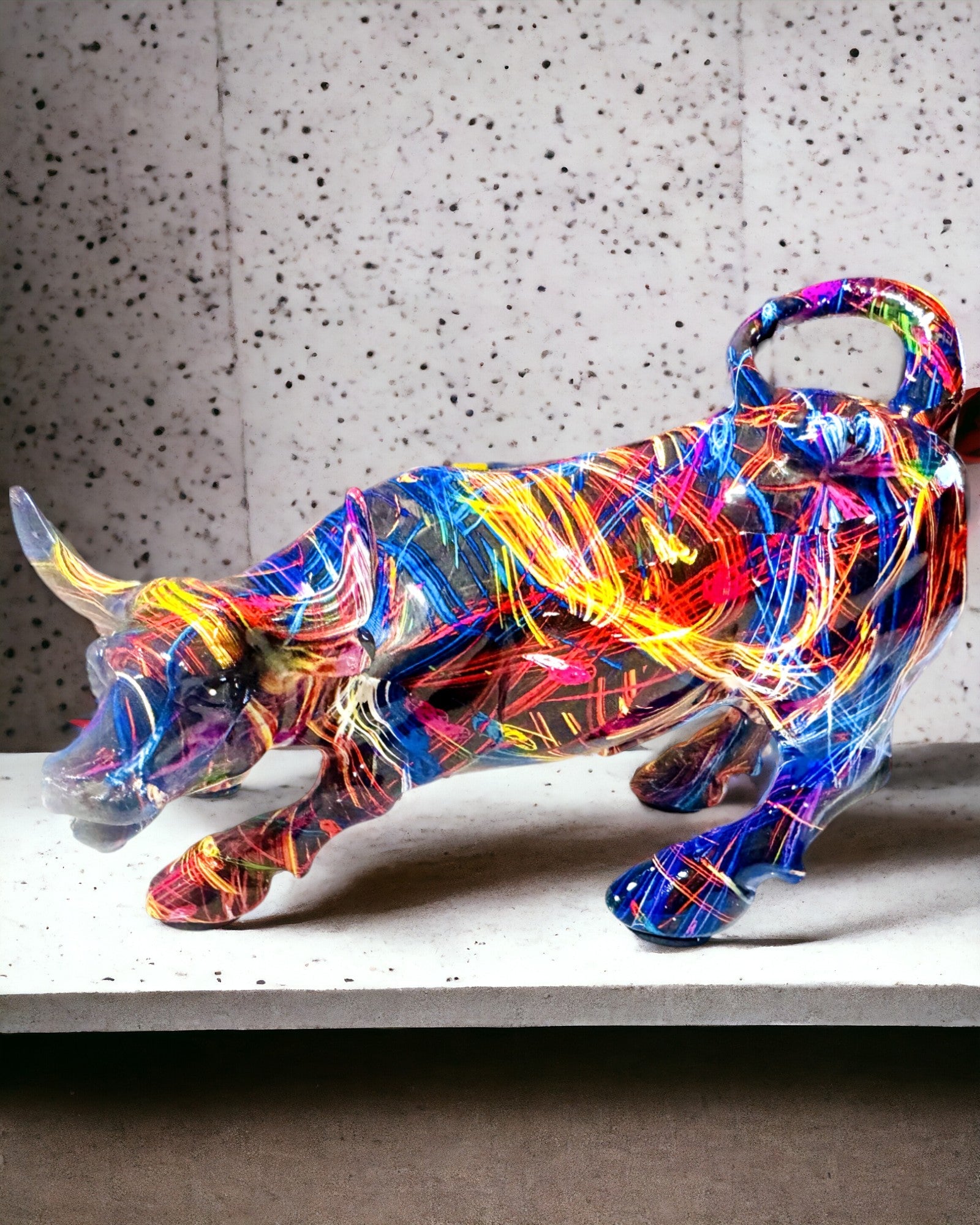 "BullArt" Decorative Bull Sculpture – Unique Art with Engraving Option - 4 color variants, for a personalized gift