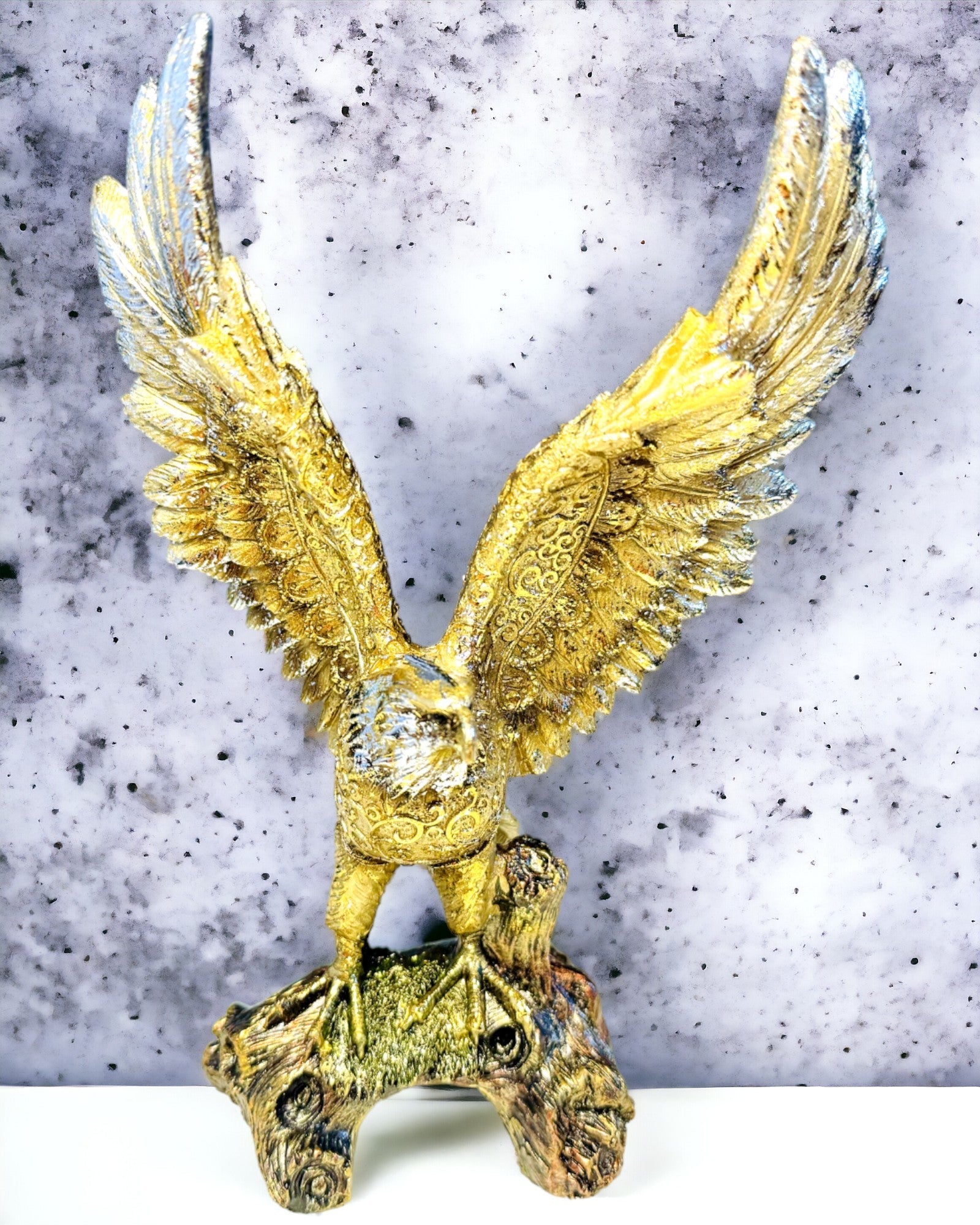 "Golden Eagle" Figurine with Personalization Option - Resin Decoration