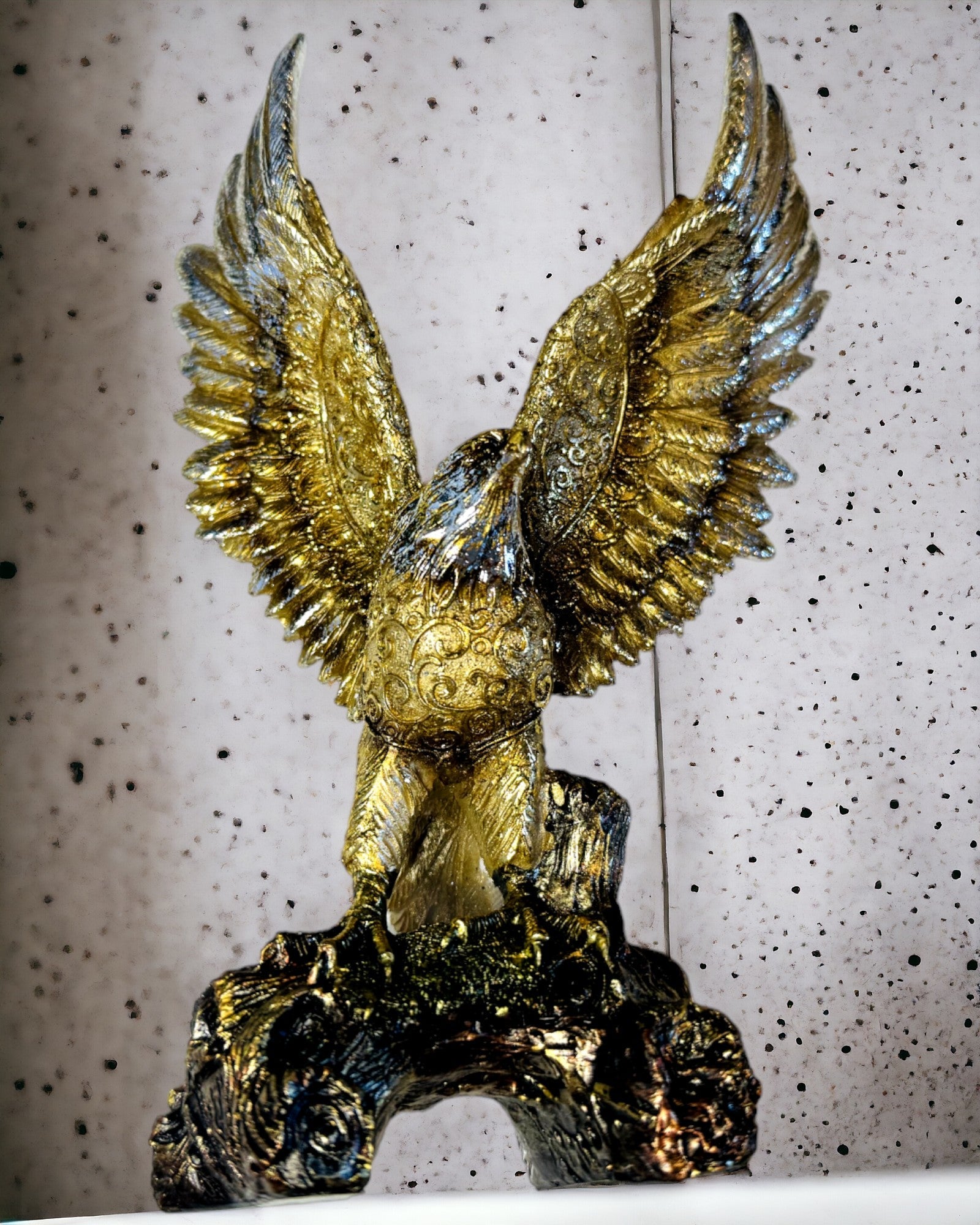 "Golden Eagle" Figurine with Personalization Option - Resin Decoration