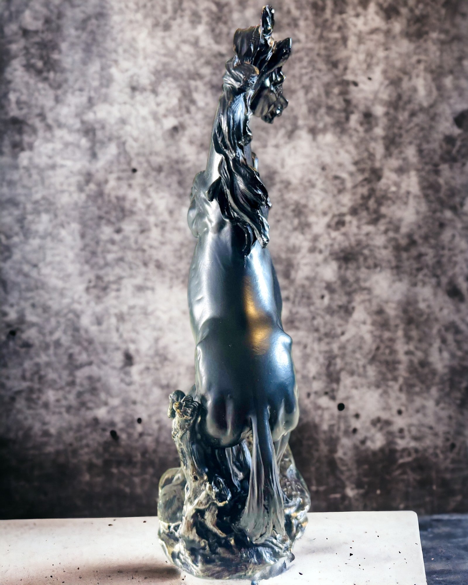 Black Pearl - Horse Sculpture Elegance in Motion - Engraving Option