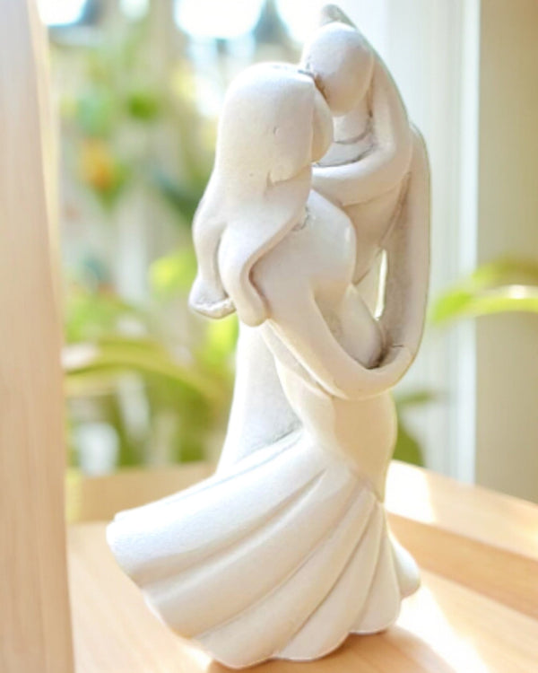 Elegant Relationship - Small Decorative Figurine with Engraving Option - White