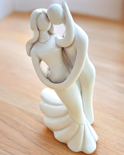 Elegant Union - Small Decorative Figurine with Engraving Option - white color